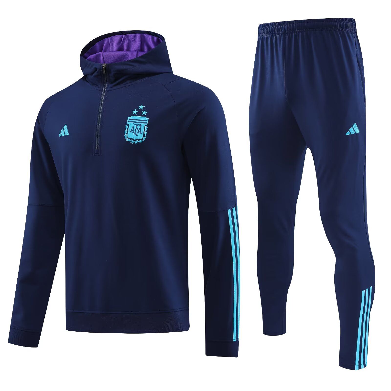 AAA Quality Argentina 22/23 Hoodie Tracksuit - Navy Blue/Blue